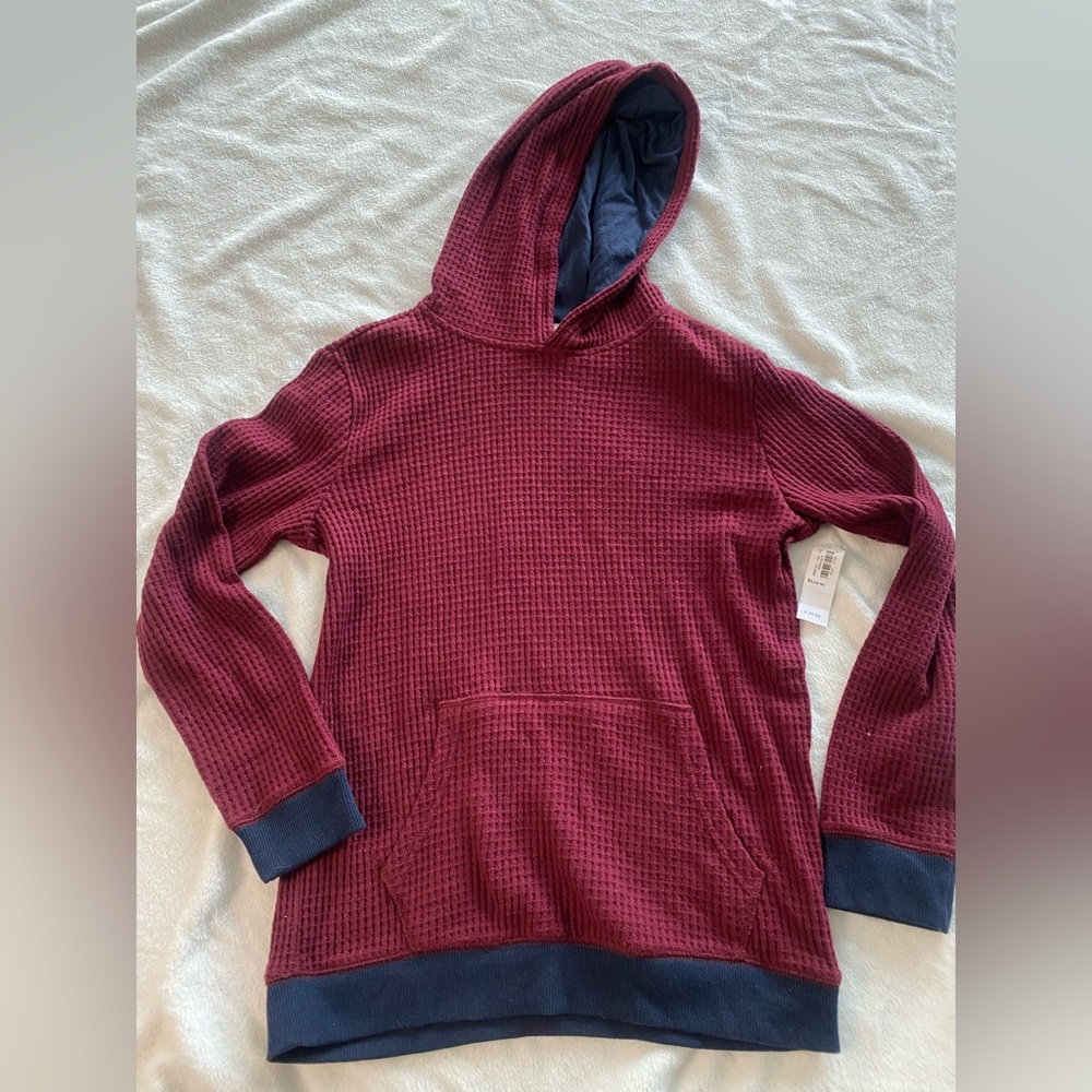 Boys Burgundy Hooded Sweater NWT